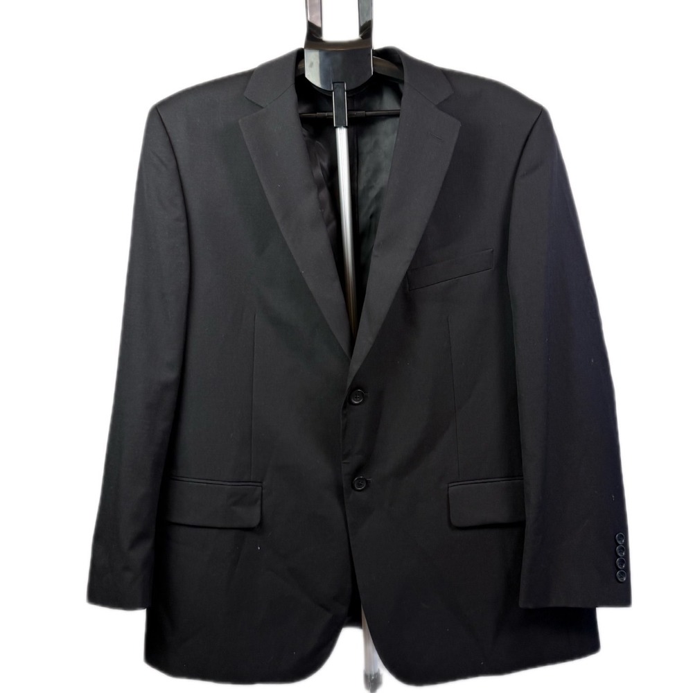 Pronto Uomo Platinum Mens Black Two Button Blazer Sport Coat Notch Lapel Regular